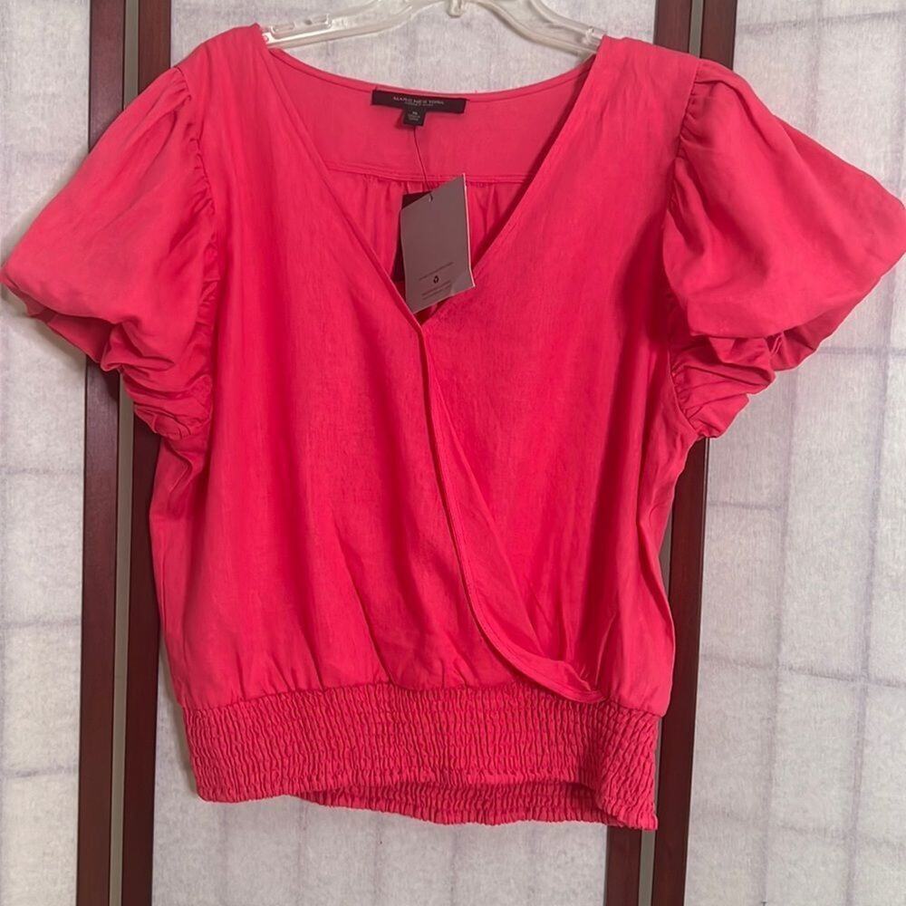 MARC‎ NEWYORK ANDREW MARC LINEN BLEND BLOUSE SIZE XL